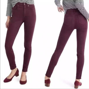 Madewell Jeans | Madewell 10" High Riser Skinny Jeans Maroon